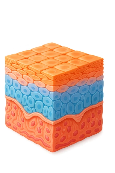 tessuto porzione di epidermide umana in salute 3d sticker