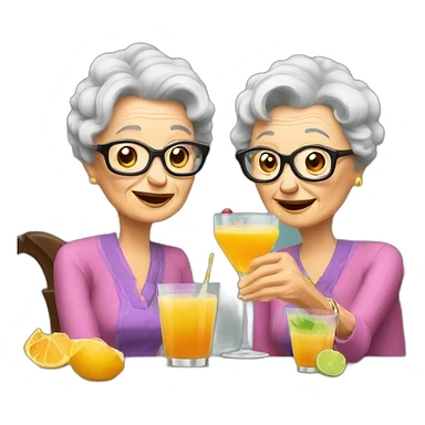 Two grandmas drinking cocktails sticker
