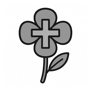 grey flower cross, stylized with geometric petals sticker