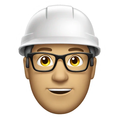 Caucasian man wearing helmet, glases and earplugs sticker