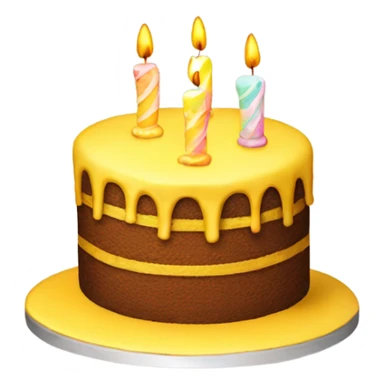Yellow birthday cake sticker