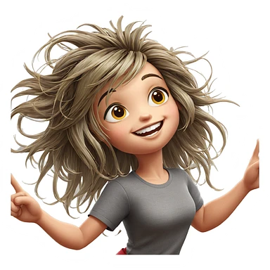 happy girl at the window sticker