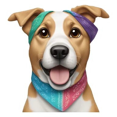 dog wearing a goodie sticker