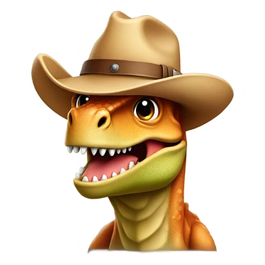 Dinosaur wearing cowboy hat sticker