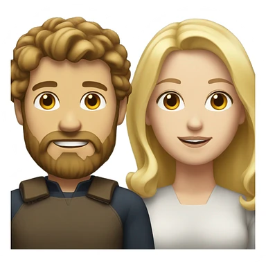 White man brown hair and beard white woman blonde hair  sticker