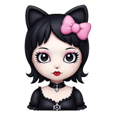 goth hello kitty lady sticker