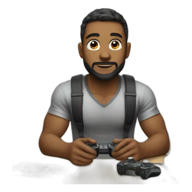 Gamer sitting at his desk sticker