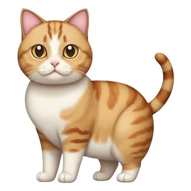 full body torbie and white cat with small head and short but chubby body sticker