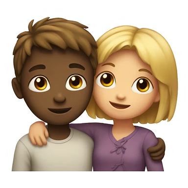 Boy and girl hugs sticker