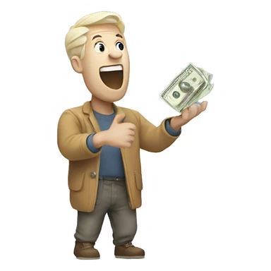 throwing cash from hand sticker