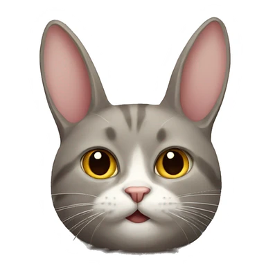 cat with rabbit top sticker