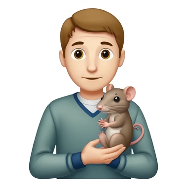 Ron Wizzly' from Harry Potter holding his pet rat in his right hand sticker