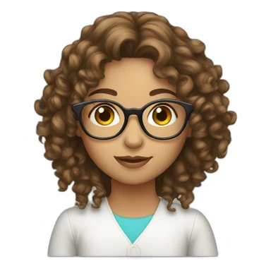 arabian long curly brown hair glasses girl sticker