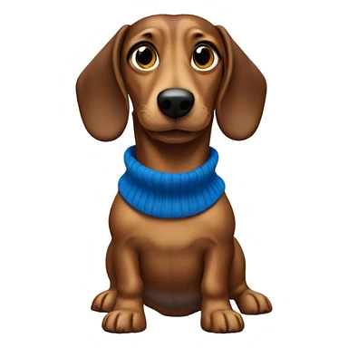 Create a Weiner dog wearing a Blue Turtleneck sticker