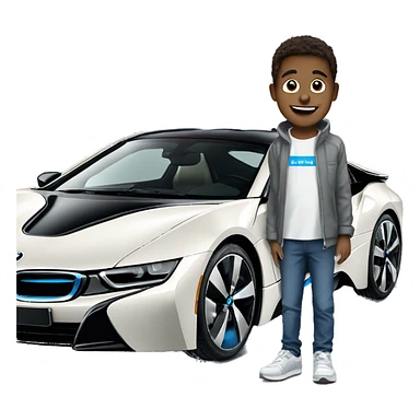 bmw i8 with boy sticker