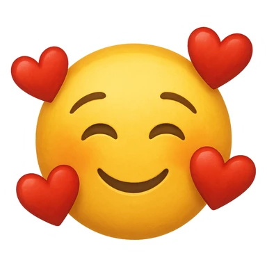 yellow face with hearts sticker