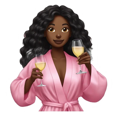 pink victoria secret robe on black girl holding white wine sticker