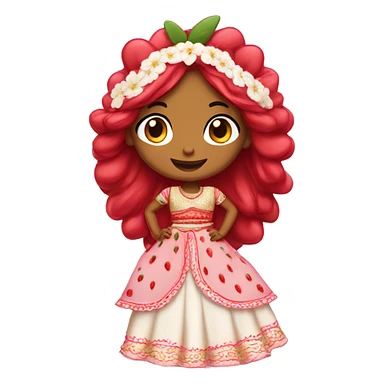strawberry shortcake in a lehenga  sticker