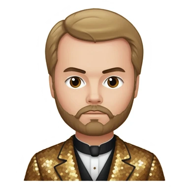 Paul Verlaine with dark blonde hair, bronze sequin outfit  sticker