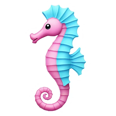 Pink seahorse with light blue details sticker