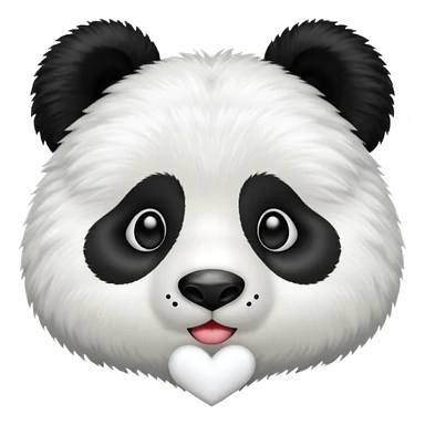 heart with a panda motif sticker