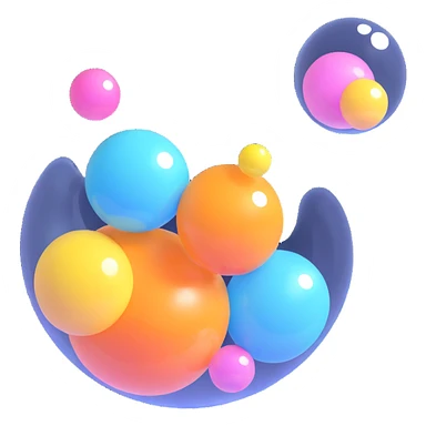 bubble, 3D style sticker