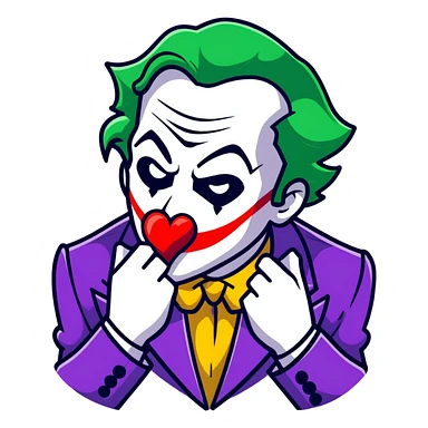 Joker breaking a heart sticker