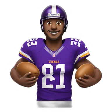 Minnesota vikings player holding eggplant sticker