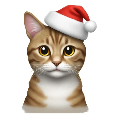 cat with santa hat sticker