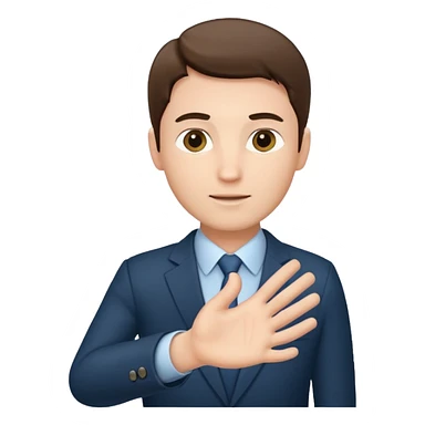 The businessman extends his hand to the side, as if he is about to take something. sticker