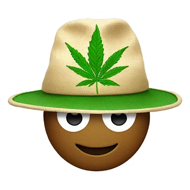 Cannabis leaf wearing a hat sticker