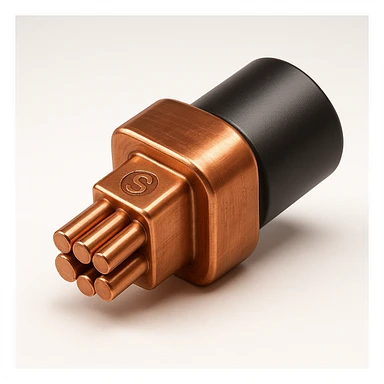 copper cable with black insulation, detailed, icon style sticker