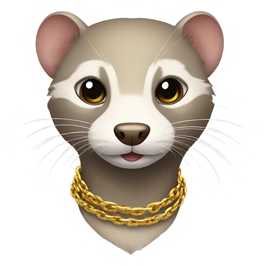 Ferret with gold chains sticker