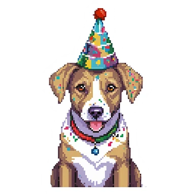 dog celebrating birthday sticker