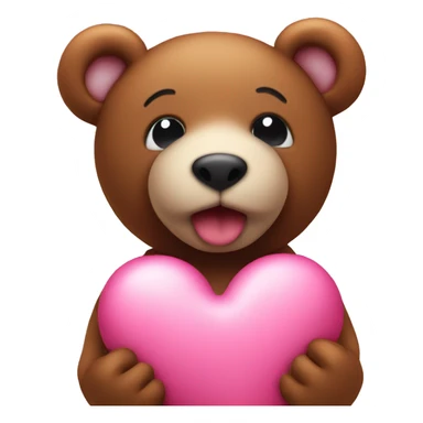 Pink heart with teddy sticker