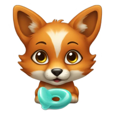 babyfox with pacifier sticker