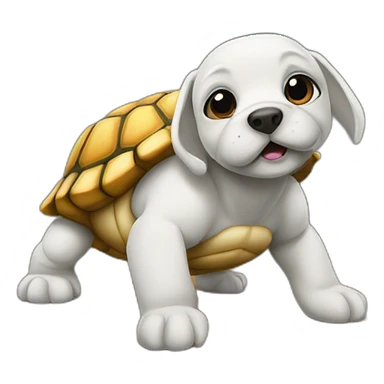 Tortue sur chien sticker
