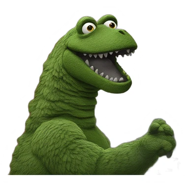 sesame street godzilla sticker