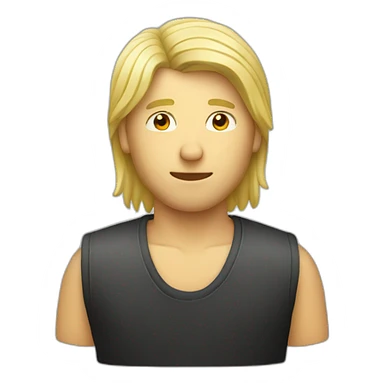 à man wearing a blond mullet drinking  sticker