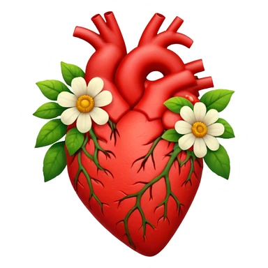 Heart with flowers growing on it a breathing heart sticker