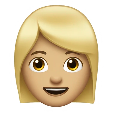 blonde block fringe and black teeth  sticker