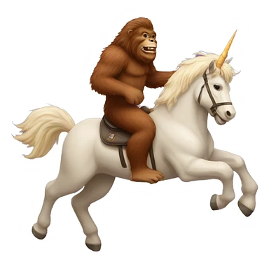 bigfoot riding. unicorn sticker