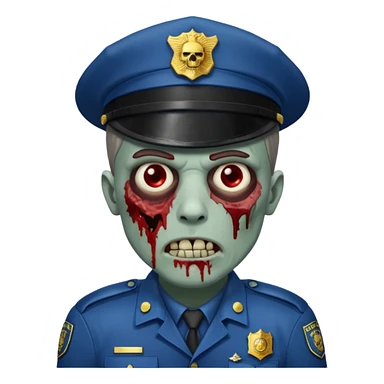 zombie police man sticker