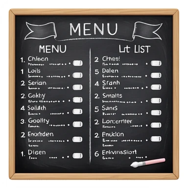 menu list sticker