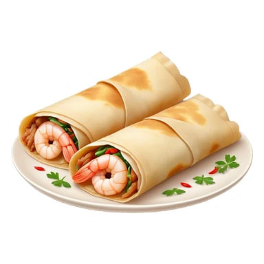 Bánh Xèo Cinematic Realistic Bánh Xèo Dish Emoji, depicted as a crispy, folded crepe filled with shrimp and pork, rendered with dynamic textures and vibrant, appetizing lighting. sticker