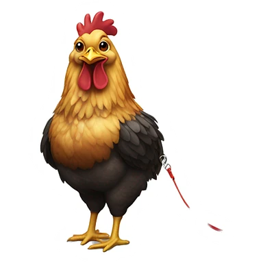 chicken on a leash sticker