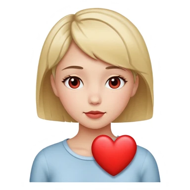girl with short hair and heart in eyes sticker