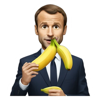 Macron qui mange une banane sticker