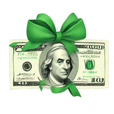 Money with bow sticker