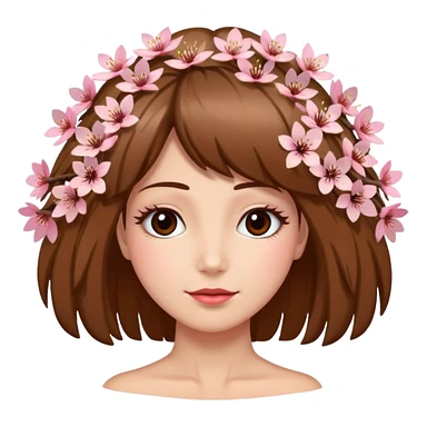 sapin, avec long cils, fleurs de cerisier en bas sticker